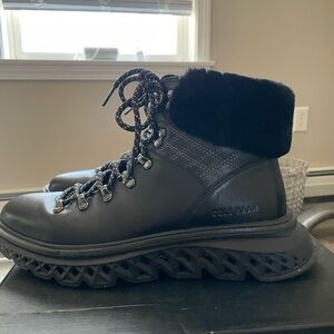 Cole Haan ZeroGrand Black Lace-Up Ankle Boots